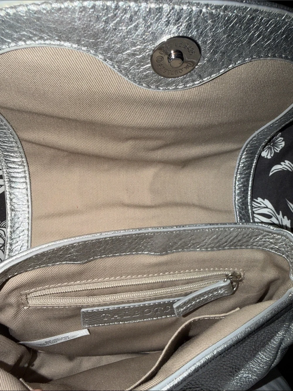 Talbots Silver Leather Crossbody Shoulder Bag